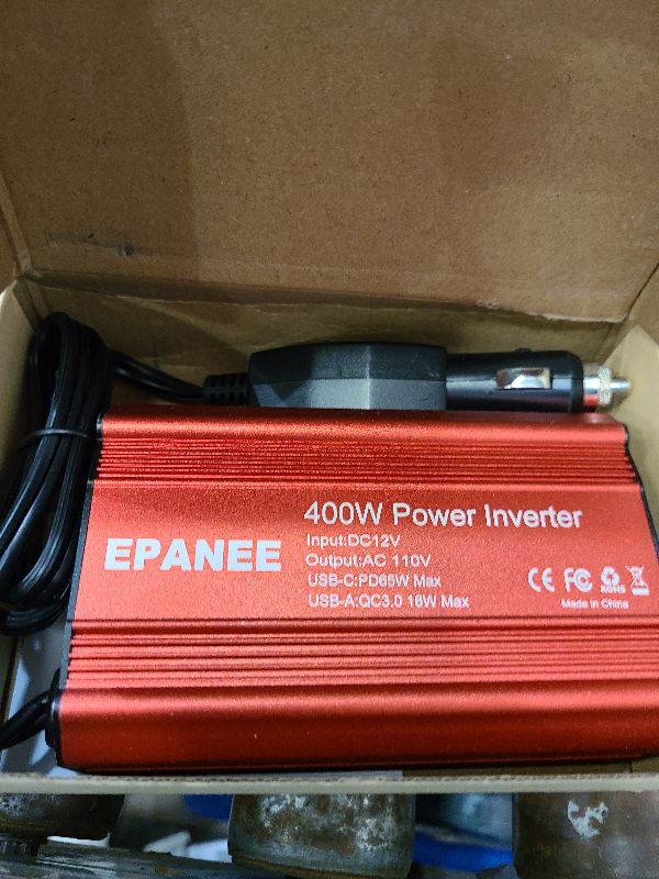 Photo 1 of 400W Power Inverter 12V DC to 110V AC, Car Charger Plug in Adapter Outlet with PD 65W USB-C&QC 18W Port, Portable Power Converters for Laptop Vehicles Camping Road Trip Essentials Adults