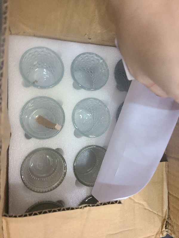 Photo 1 of 24 PCS Glass Votive Candle Holders -4 Patterns | Vintage Tea Light Holders, Clear Candle Holder Bulk for Wedding Table Centerpieces, Home, Christmas, Thanksgiving & Birthday Party Decor