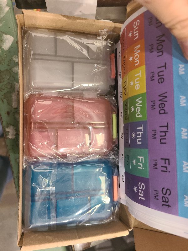 Photo 1 of 3 Pcs DIY Travel Pill Organizer with Labels Pocket Pharmacy, 3 Pill Box & 420 Medicine Labels, Portable Travel Essentials Mini Pill Container 7 Day Pill Case Storage Vitamin Fish Oil (Set B)