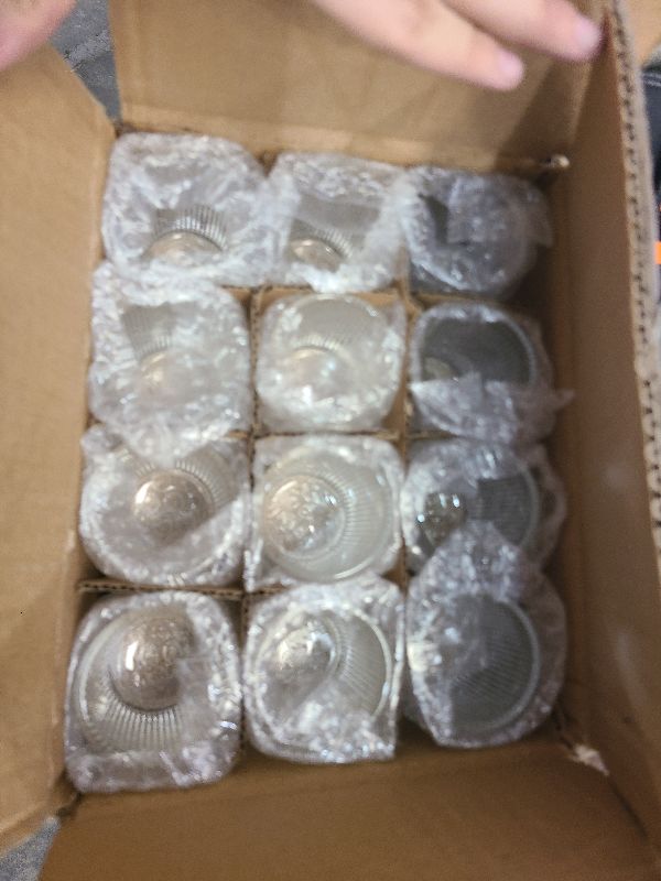 Photo 1 of 24 Pack Votive Candle Holders for Wedding Decor, Clear Glass DIY Wax Filling Romance Tealight Candle Holders, Vintage Stripe Tea Lights Candle Holder for Table Centerpieces?Clear,24?
