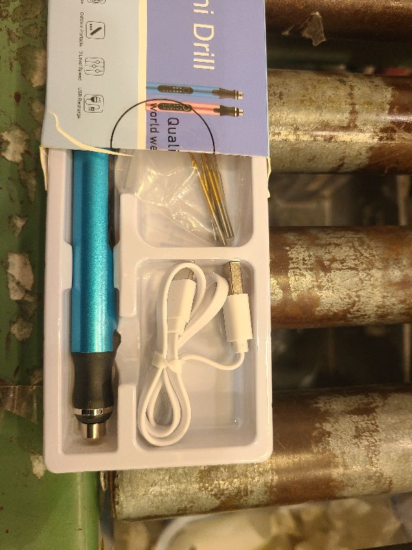 Photo 1 of 3-Speed Cordless Mini Drill Pen With 8 Small Drill Bits,Rechargeable Electric Hand Drill Pin Vise,Resin Drill Set For Jewelry Making,Resin,Plastic,Wood,Keychains DIY (BLUE)