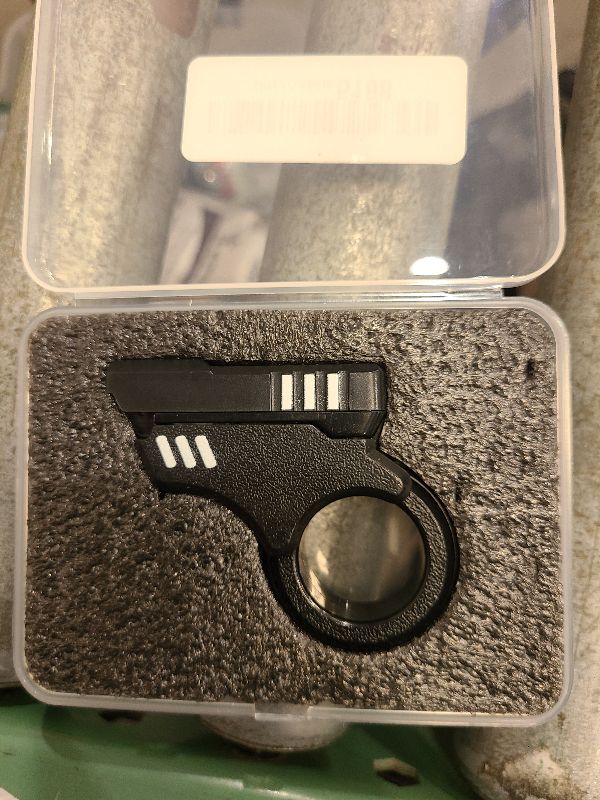 Photo 1 of Ography Fidget Gun Fidget Toy Gun Fidget Slider, Enhanced Feel Stress Relief Relax EDC Gyro Finger Toy Fidget Ring Fingertip Textured Spinner Flip ASMR ADHD 3+ (Black Sliver)