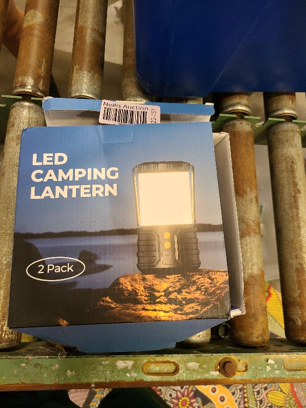 Photo 1 of 2 Pack Camping Lantern,Led Camping Lanterns,5000mAh Rechargeable Battery Emergency Lights for Power Outages,3 Colors,IPX4 Waterproof Portable Flashlight Camping Tent Light for Home or Hurricane Hiking