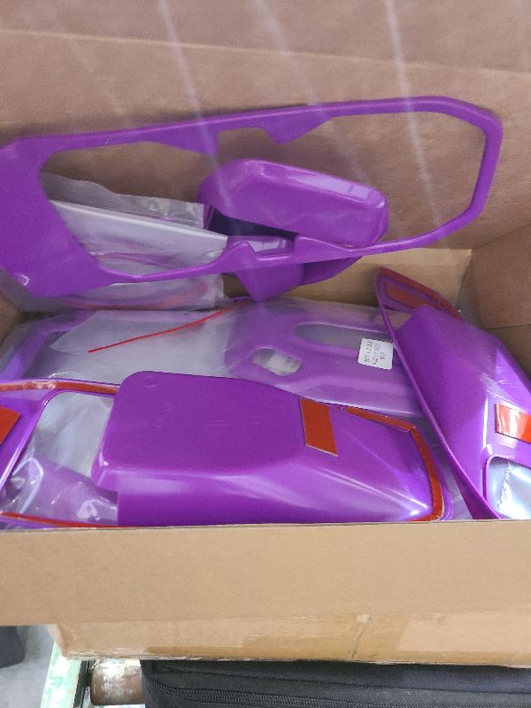Photo 1 of 23PCS Full Set Interior Decoration Trim Kit for Jeep Wrangler JL JLU Gladiator JT 2018-2023 Steering Wheel Door Handle Air Conditioning Vent Cup Holder Reading Light Headlight Gear Cover (Purple)