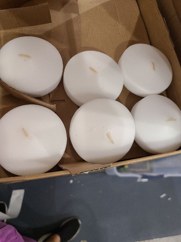 Photo 1 of 48 Pack White Floating Candles 3 inch Unscented Floating Candles for Centerpieces-10 Hours Long Burn Time-3” Floating Candle Bulk for Wedding Cylinder Vases