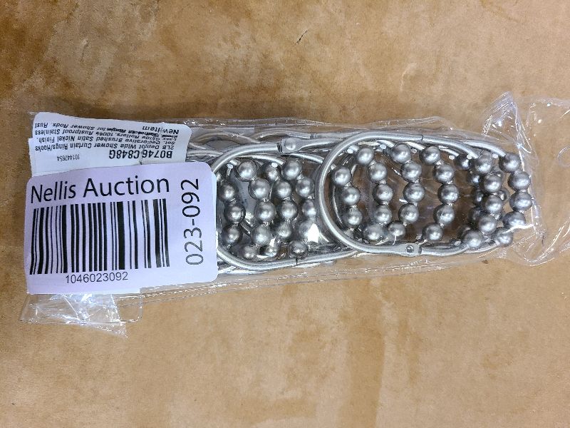Photo 1 of 2LB Depot Wide Shower Curtain Rings/Hooks Set, Decorative Brushed Satin Nickel Finish, Easy Glide Rollers,100% Rustproof Stainless Steel, Set of 12 Rings for Shower Rods. Rust Proof Bathroom Hooks