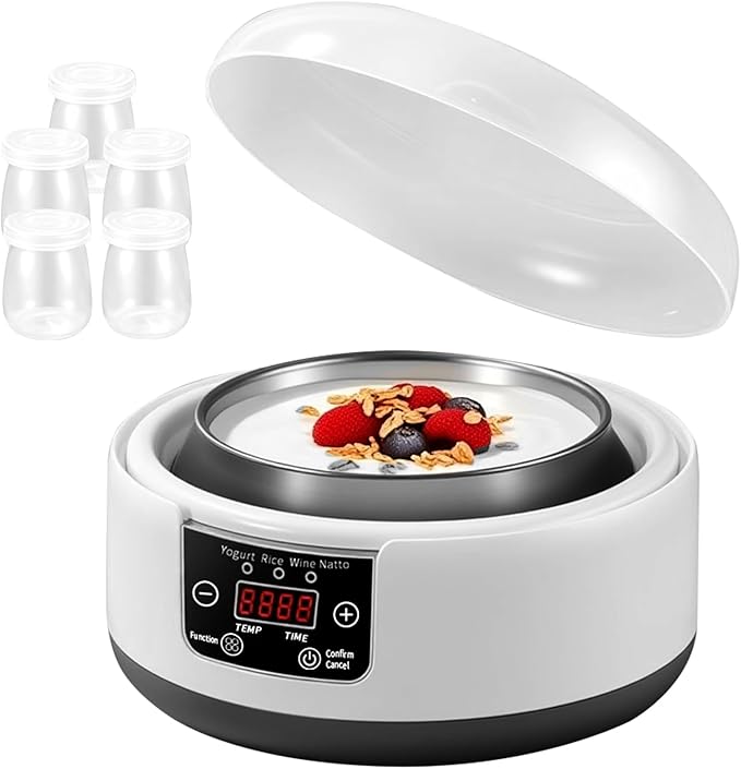 Photo 1 of 36 Hour Yogurt Maker,1.2L Automatic Digital Yoghurt Maker Machine,Lcd Display with Constant Temperature,Multi-Function Probiotic Yogurt Maker with Temperature Control (white)
