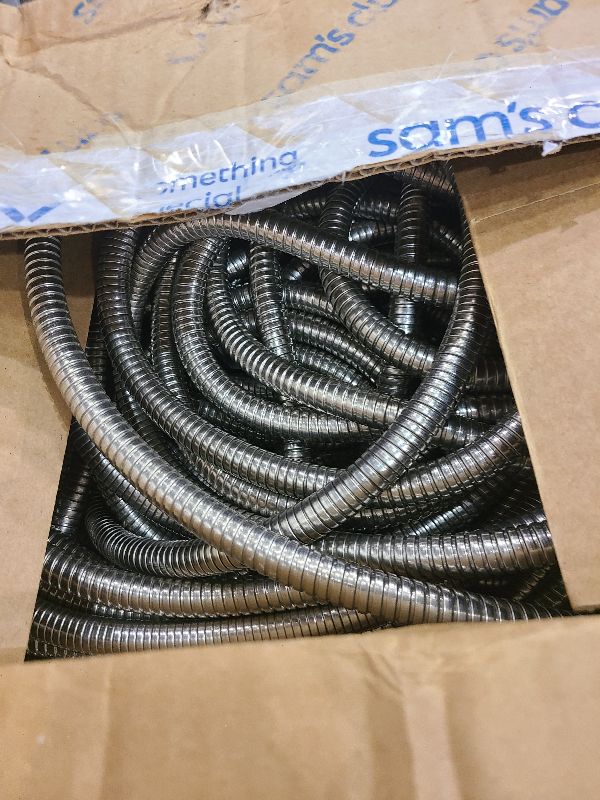 Photo 1 of 150Ft Metal Garden Hose durable stainless steel Water Hose, flexible, lightweight hose is resistant to kinks and tangles.With 10-way nozzle, strong 3/4” metal fittings, and a Stop Valve.