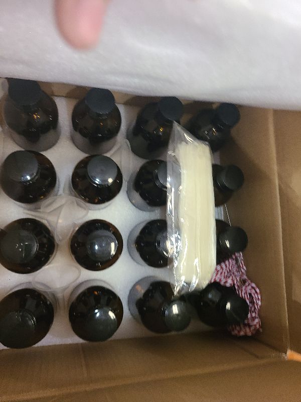 Photo 1 of 16Pcs 8 oz Amber Glass Bottle Boston Round Bottles for Vanilla Extract Homemade,Brown Vanilla Extract Bottles with Caps for Syrup Gift Glass Food Storage Canister and Sauce Beans