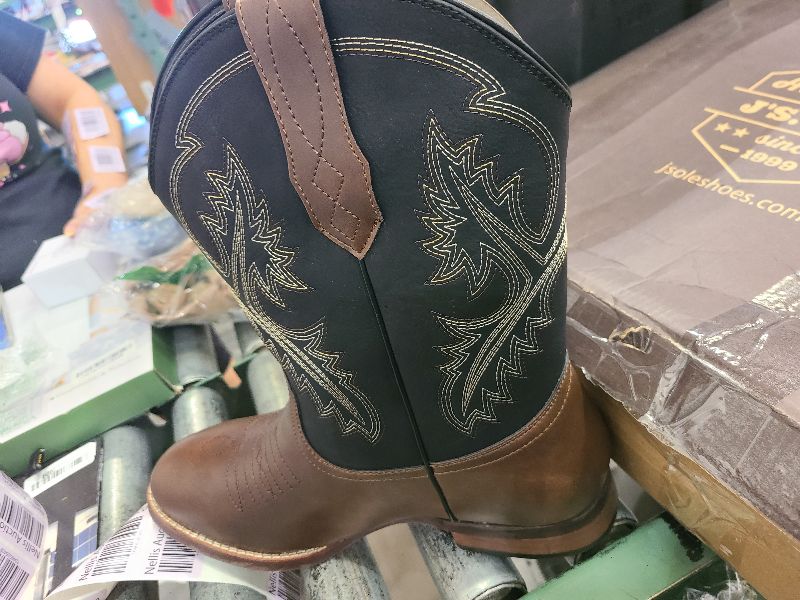 Photo 1 of J's.o.l.e Mens Cowboy Boots Round Toe Western Embroidered Slip On Country Work Horsing Riding Boots Brown US 11