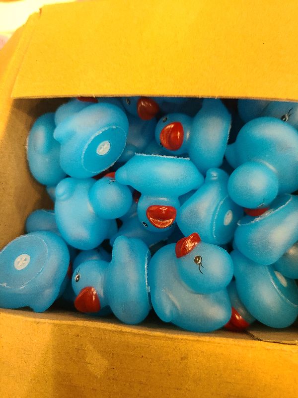 Photo 1 of Hiboom 120 Pcs Glow in The Dark Rubber Ducks Squeaky Luminous Light up Rubber Ducks Fluorescent Floating Bath Mini Glow Toys Light up for Adults Birthday Party Favors, Blue, Green