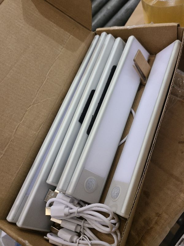 Photo 1 of 6 Pack Under Cabinet Lighting Wireless, 40 LED Rechargeable Battery Motion Sensor Light Indoor, Stick On Magnetic Closet Lights, Under Counter Lights for Kitchen, Stairs, White 10 in