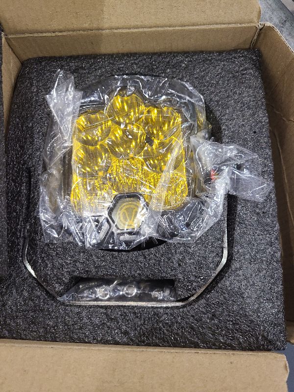 Photo 1 of 5 inch 50W Amber Yellow LED Driving Light, LED Work Light Bar Side Shooter Off Road Driving Light Spot Flood Combo Driving Lamp IP67 Waterproof Fog Lights for Jeep Truck ATV SUV Car Boat, Pack of 1