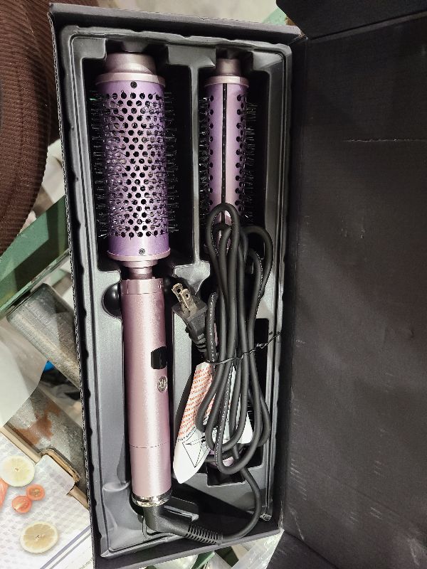 Photo 1 of 5 Temps LCD Display Ceramic Tourmaline Heated Styling Brush Set - 3-in-1 Detachable Barrels (1.25/1.5/1.75 Inch), PTC Heater for Versatile Hair Styling