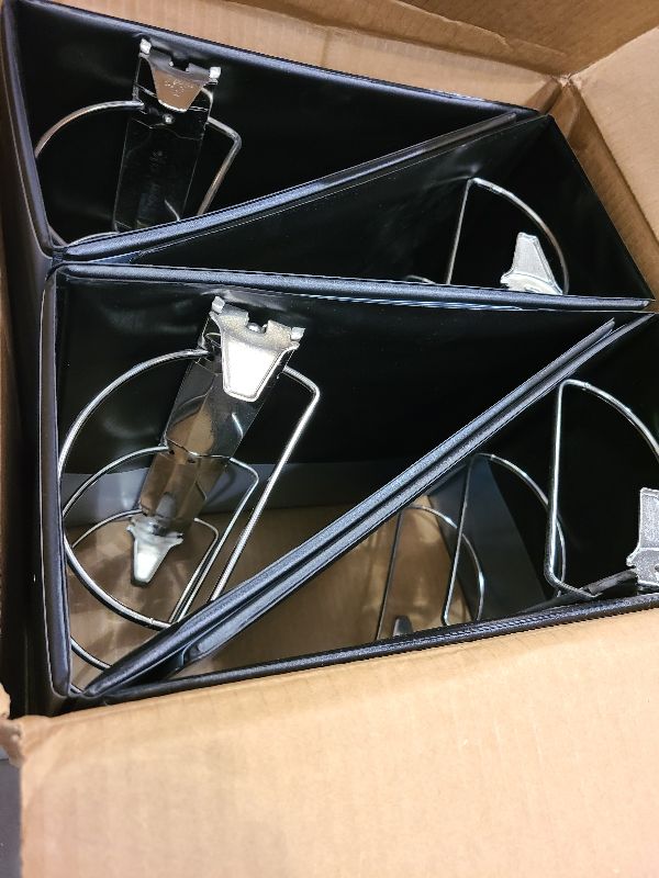 Photo 1 of 4 Pack of 6 Inch 3 Ring Binder with Locking Angle D Rings, Professional Heavy Duty Large Storage Binder with Pockets, Fits 8.5 x 11 Inch Sheets, Non-Stick Clear View Cover, Customizable, Black