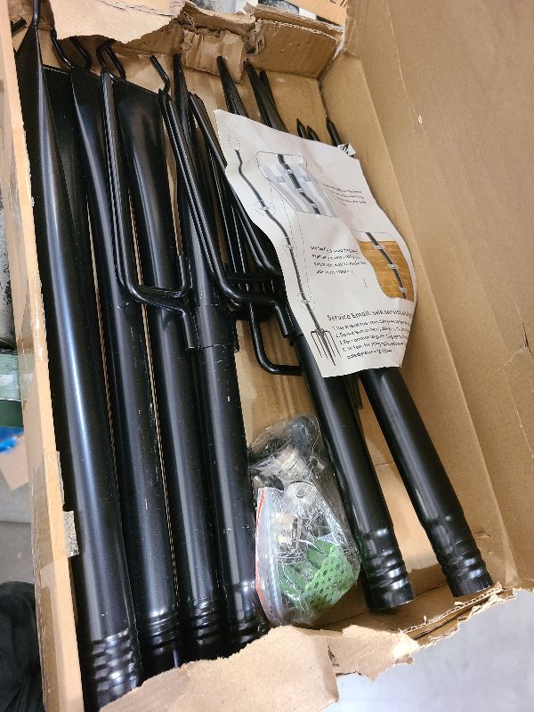 Photo 1 of 4-Pack Pack 5 Ft String Light Poles, String Light Poles for Outside with Fixing Clips,Metal Poles for Outdoor String Lights, Hanging Light Poles for Deck Fence Garden Backyard Wall Bistro
