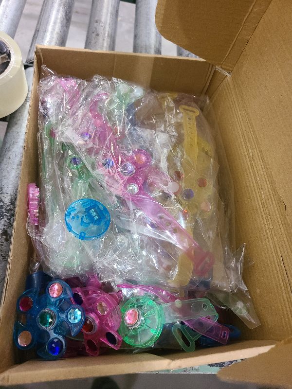 Photo 1 of 48 Pack LED Light Up Fidget Spinner Bracelets Party Favors for Kids 4-8 8-12, Glow in The Dark Party Supplies, Birthday Gifts, Treasure Box Toys, Goodie Bags Stuffers for Kids