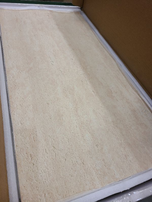 Photo 1 of 10-Sheet Beige Travertine Natural Clay Floor and Wall Mosaic Tile, 12" x 24" Subway Flexible Stone Tiles for Indoor & Outdoor, Covers 20 Sq. Ft.
