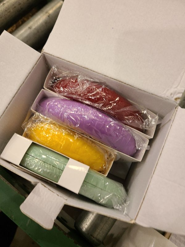 Photo 1 of 4 Pcs Reusable Avocado Onion Lemon Tomatoes Saver Keeper, Silicone Fruit and Vegetable Anti-Oxidation Storage Box Refrigerator, Fruit Veggie Holder Containers for Fridge (Cyan, Purple, Red And Yellow)