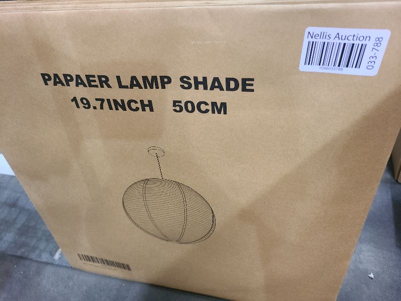 Photo 1 of 1PC 19.7 Inch Round Rice Paper Lamp Shades, White Paper Lanterns Lights,Paper Pendant Light Shade,Hanging Paper Lamp Shade,Noguchi Lamp Shade,Lampshade for Living Room,Excluding Wires and Bulbs