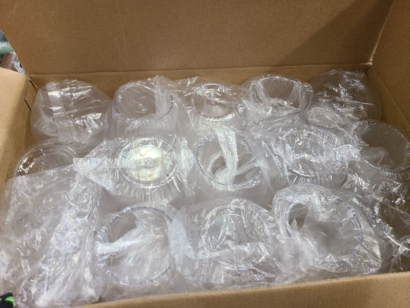 Photo 1 of 30 Pack Plastic Ribbed Wine Glasses, 14 OZ Origami Stemless Disposable Wine Champagne Whiskey Glasses Unbreakable Clear Plastic Cocktail Glasses, Reusable Wine Cups for Home Party Wedding Bar