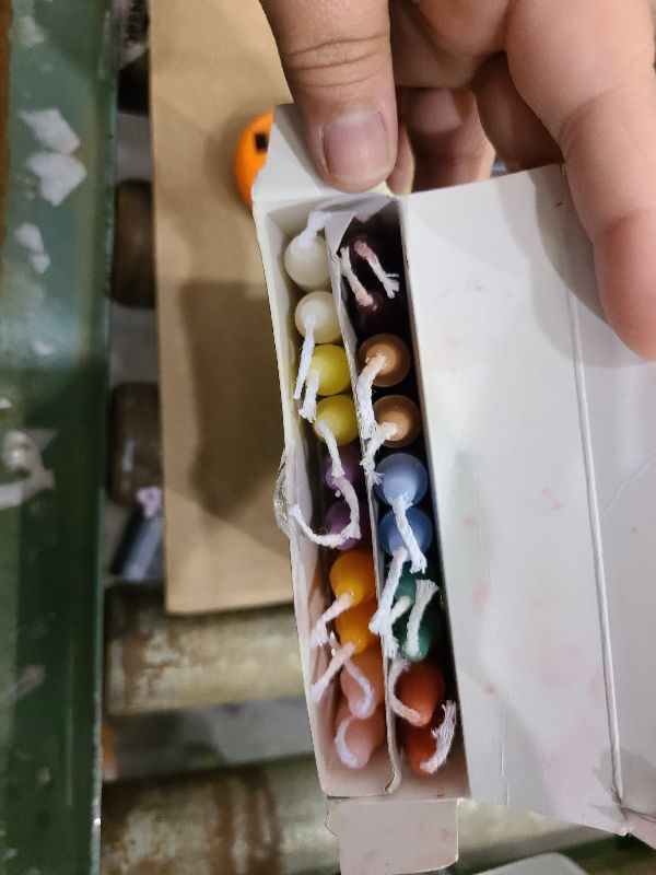 Photo 1 of 20 pcs Unscented Assorted Colors Mini Taper Candle | 4" Tall x 1/2" Diameter | Great for Casting Chimes, Rituals, Spells, Wax Play & More