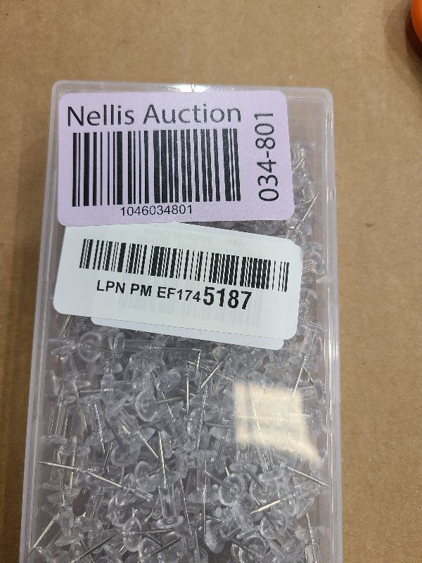 Photo 1 of 200 Pcs Push Pins Tacks, Thumb Tacks for Wall, Clear Plastic Head, Steel Point, Decorative Push Pins, Standard Thumb Tacks for Bulletin Board, Corkboard, Map, Calendar, Photo, Home, Office