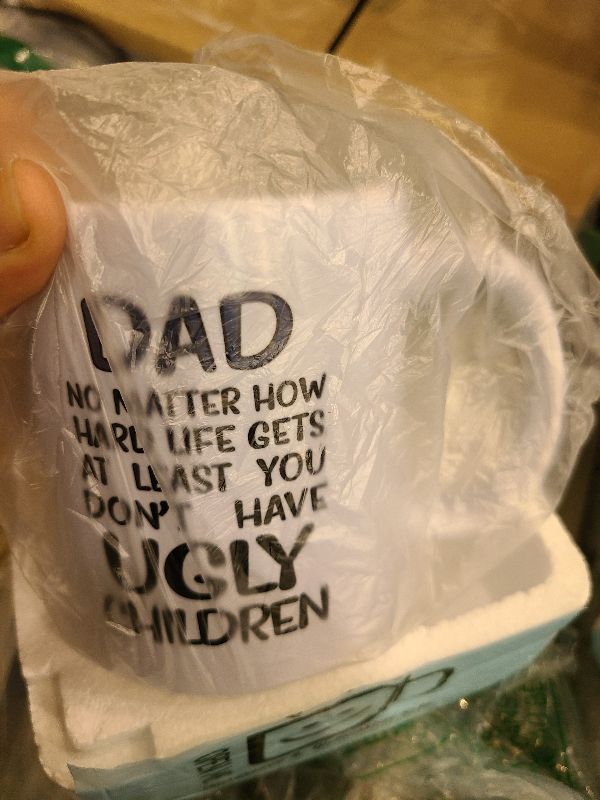 Photo 1 of 5Aup Father's Day Funny Dad Coffee Mug - No Matter How Hard Life Gets, At Least You Don't Have Ugly Children - Gag Gift from Daughter, Son, Wife, Kids - 11 Oz