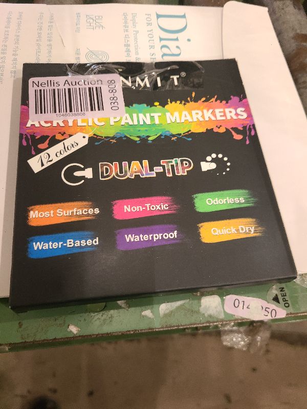 Photo 1 of 12 Colors Acrylic Paint Pens Markers, Dual Tip Acrylic Paint Pens for Rock Painting, Wood, Canvas, Stone, Glass, Ceramic Surfaces, DIY Crafts Making Art Supplies (Round Tip and Fine Tip)
