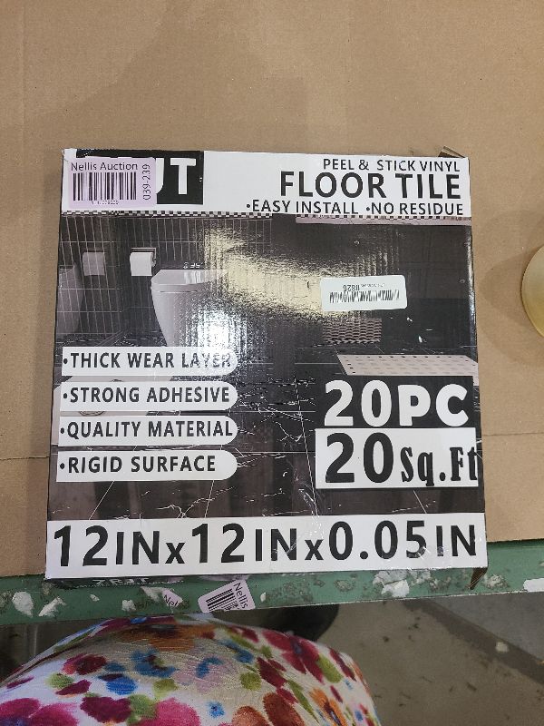 Photo 1 of 20-Pack Peel and Stick Floor Tiles Vinyl Floor 12 x 12 inch Self Adhesive Waterproof Flooring Planks DIY for Bathroom, Kitchen, Living Room, RV, Cover 20 Sq. Ft, Polish Beige Marble
