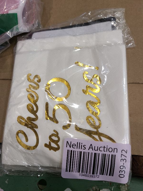 Photo 1 of 50th Birthday Decorations Men Women Party Supplies Cocktail Napkins Disposable 50th Birthday Wedding Anniversary Party Napkins Paper Beverage Napkins 50 Pack,5"x 5",Cheers to 50 Years White and Gold