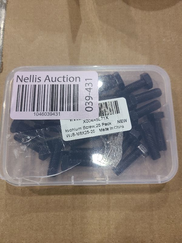 Photo 1 of 25 PCS M8 x 25mm Hex Head Screw Bolt, Stainless Hex Bolts, Full Thread, 18-8 Stainless Steel (304), Black Coating