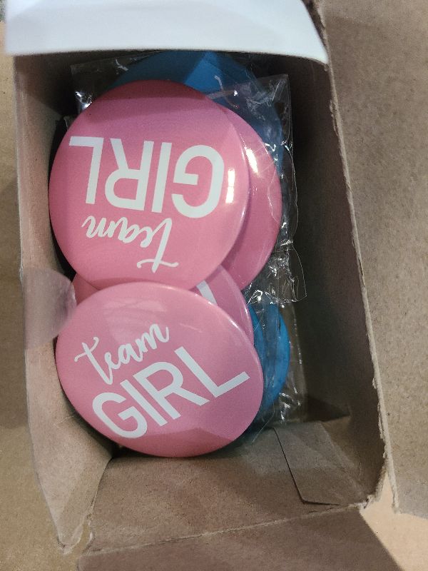 Photo 1 of 24 Pack Gender Reveal Pins 2.25 Inch, Team Boy or Girl Pins for Baby Shower Party Supplies, Gender Reveal Decorations, Fun Guessing Game for Guests - Team Boy or Girl Accessories