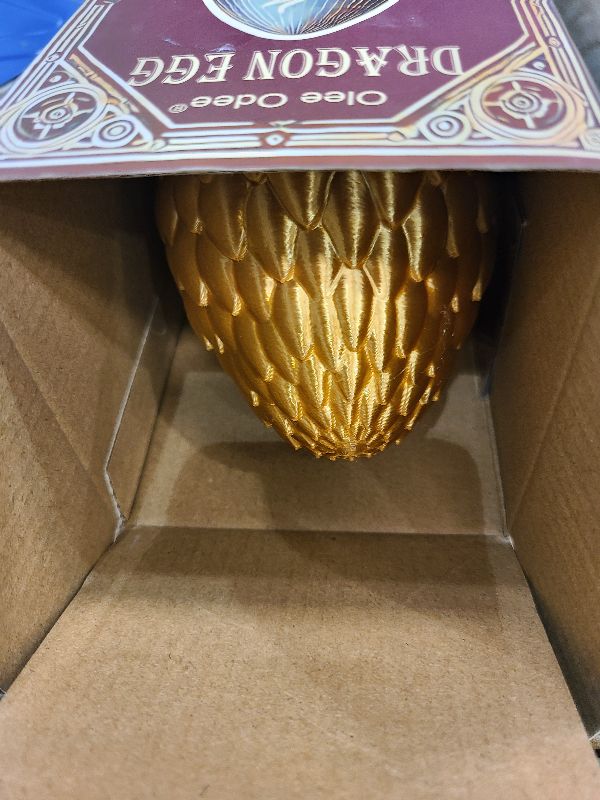 Photo 1 of 3D Printed Dragon Eggs with Articulated Fly Dragon Inside, Collectible Figurines Fidget Toy for Adults Kids Birthday Easter Christmas White Elephant Gifts for Friends Colleagues(Gold, M size)