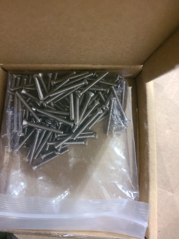 Photo 1 of #4-40 x 1 Flat Countersunk Head Machine Screws, Phillips Drive, 304 Stainless Steel 18-8, Full Thread, Coarse Thread UNC, 100 PCS