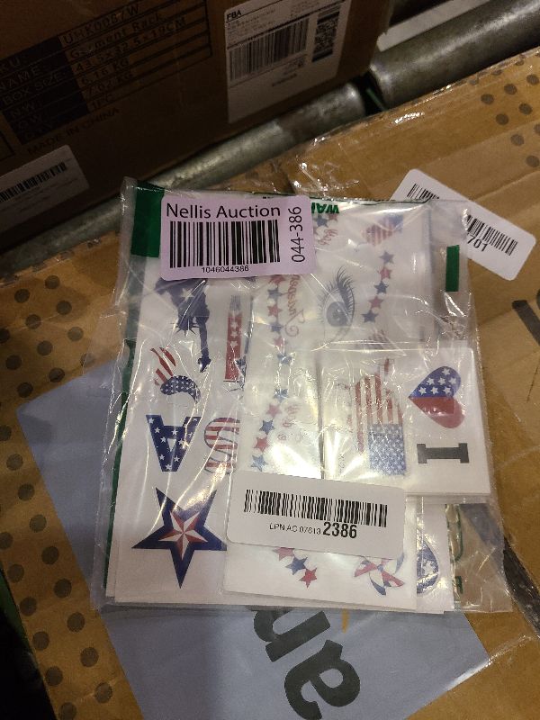 Photo 1 of 26 Sheets Fourth of July Temporary Tattoos–Patriotic USA Face & Body Stickers for Kids & Adults–Waterproof, Skin-Friendly Red White Blue Designs for 4th of July Independence Day, Parades & BBQ
