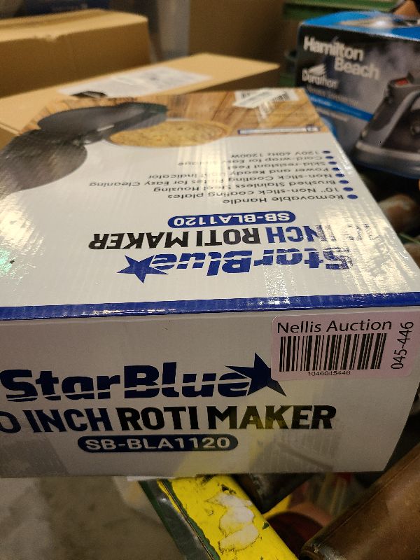 Photo 1 of 10inch Roti Maker by StarBlue with FREE Roti Warmer and Removable Handle - The automatic Stainless Steel Non-Stick Electric machine to make Indian style Chapati, Tortilla, Roti AC 110V 50/60Hz 1200W