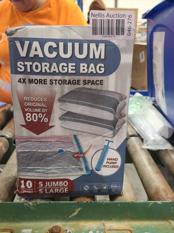 Photo 1 of 10 Pack Vacuum Storage Bags with Pump, 5 Jumbo and 5 Large Space Saver Vacuum Storage Bags, Vacuum Seal Bags for Clothing, Comfoters, Pillows, Blanket, Bedding