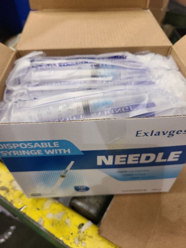 Photo 1 of 100 Pack Disposable 3ml/cc Lab Syringes with 23Ga 1 Inch Needle Luer Lock, Individually Sealed Packed