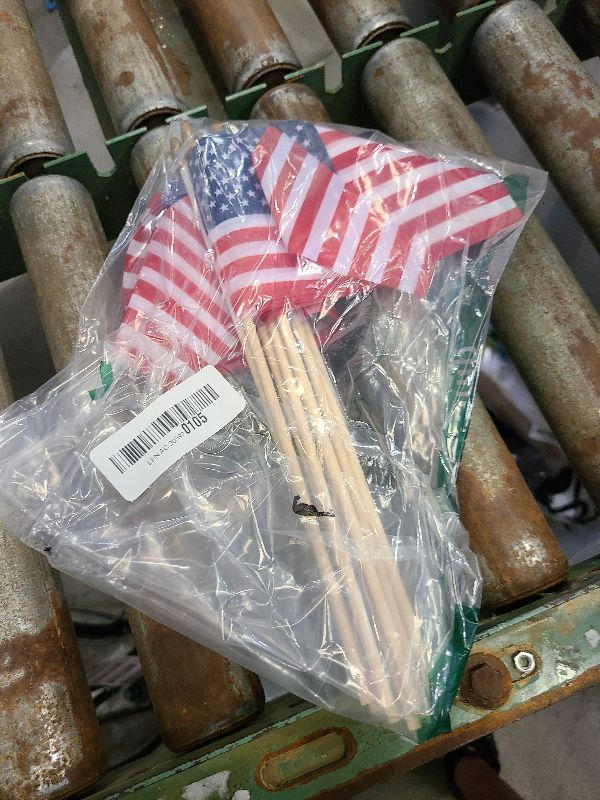Photo 1 of 12 Pack Small American Flags on Stick Small US Flags/Mini American Flags for Outside 4x6 Inch American Hand Held Stick Flags with Kid-Safe Spear Top, Patriotic Veterans Day Decorations, 4th of July Decorations