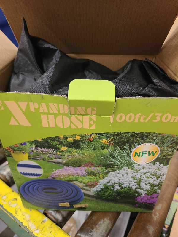 Photo 1 of 100 ft Expandable Garden Hose with 10 Spray Nozzle - 4 -Layer Latex Core - Heavy Duty Superior Strength 3750D - 100ft Expanding Water Hose - Extra Strong Brass Connectors/Storage Bag