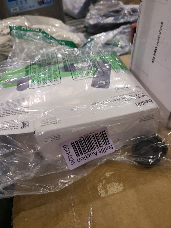 Photo 1 of Belkin 3-in-1 MagSafe-Compatible iPhone Charger 15W, Foldable Magnetic Qi2-Certified Wireless Charging Station for iPhone 16, Apple Watch Series 10, AirPods 4, and More, w/Non-Slip Base & PSU - Black. 