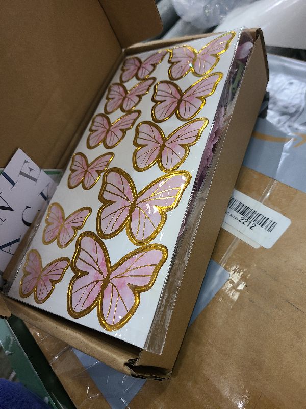 Photo 1 of 39 PCS Princess Cake Topper Castle Cake Decoration with Butterflies Artificial Flowers and Balls for Girls Kids Happy Birthday Party Decorations Princess Baby Shower Supplies (Pink and Purple)