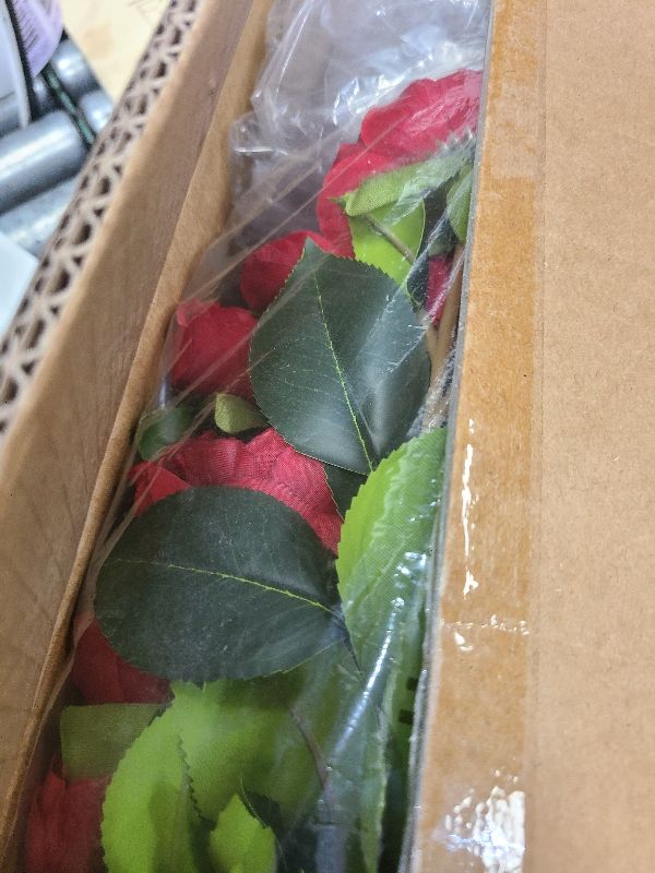 Photo 1 of 36'' Artificial Camellia Tree, 2 Pack Faux Floral Plant Blooming Flowers Tree for Indoor Outdoor Office Home Outdoor Plants Artificial Porch Decor (red)