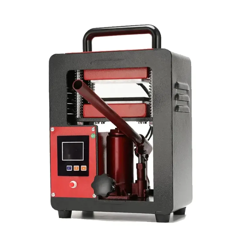 Photo 1 of 5 Ton Portable Hydraulic Heat Press Machine 2000+ PSI 2.3 x 4.7 Inch Dual Heating Plate LCD Controller Timer Heavy Duty Press, red/black, CS01
