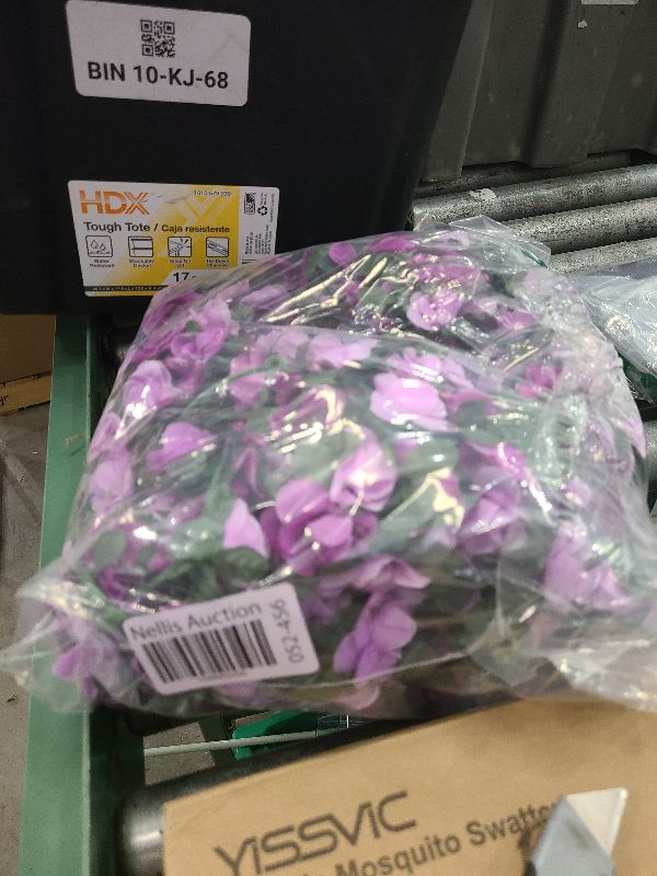 Photo 1 of  KHOYIME 5 Pack 40 FT Artificial Flower Garland, Fake Purple Roses Vines Silk Flowers Faux Plastic Outdoor Hanging Floral Ivy Garland Decoration for Wedding Arch Bedroom Home Wall Backdrop Room Decor 