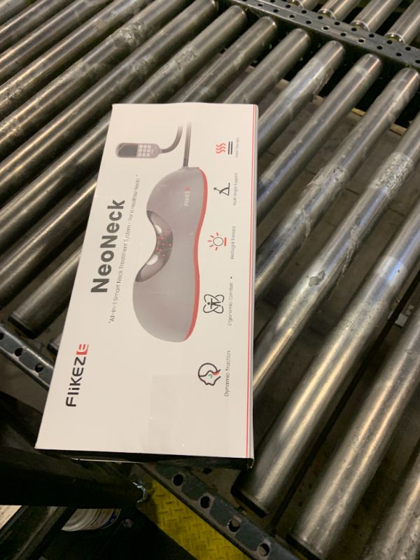 Photo 1 of FliKEZE Heated Neck Stretcher with Red Light Therapy, Wireless Cervical Traction Device for TMJ Pain Relief and Shoulder Relaxer, Neck Traction Massager Pillow for Home/Office Used, Grey