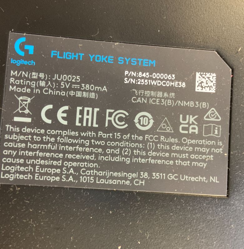 Photo 1 of Logitech G PRO Flight Yoke System, Professional Simulation Yoke and Throttle Quadrant, 3 Modes, 75 Programmable Controls, Configurable Knobs, Steel Shaft, USB, PC - Black