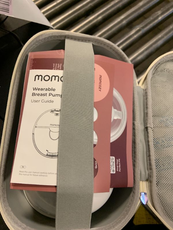 Photo 1 of Momcozy M5 Smart APP Controlled Wearable Breast Pump, Hands-Free Wireless Electric Pump, 3 Modes 9 Suction Levels, BPA-Free, Portable Lightweight, 24mm Flange, 2-Pack Quill Gray