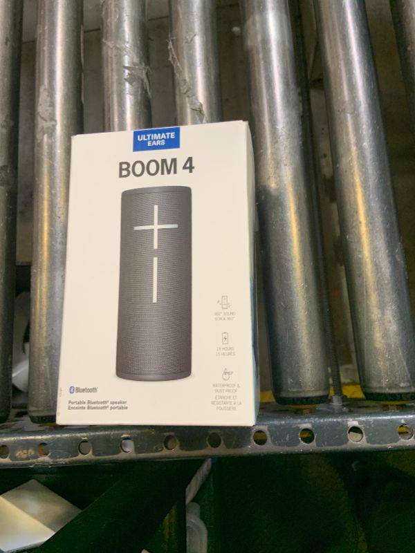 Photo 1 of Ultimate Ears Boom 4 Portable Waterproof Bluetooth Speaker with 360-Degree, Bold, Immersive, Crystal-Clear Sound, Floating Speaker with 15-Hour Battery and 147ft (45m) Range - Black